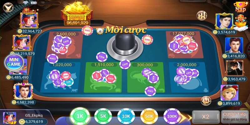 Game bầu cua không giới hạn số lượng người tham gia